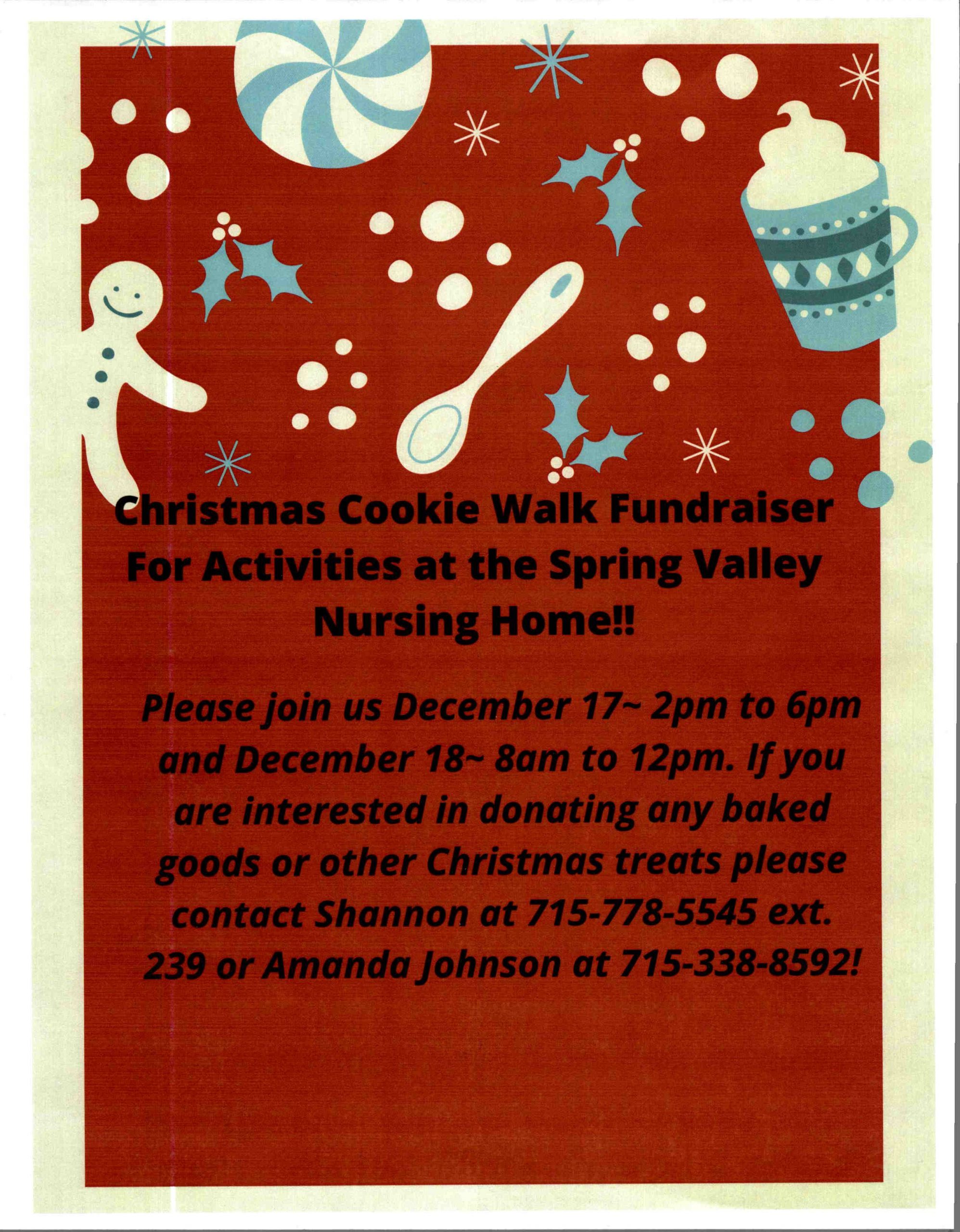 Christmas Cookie Walk Fundraiser Spring Valley Senior Living and