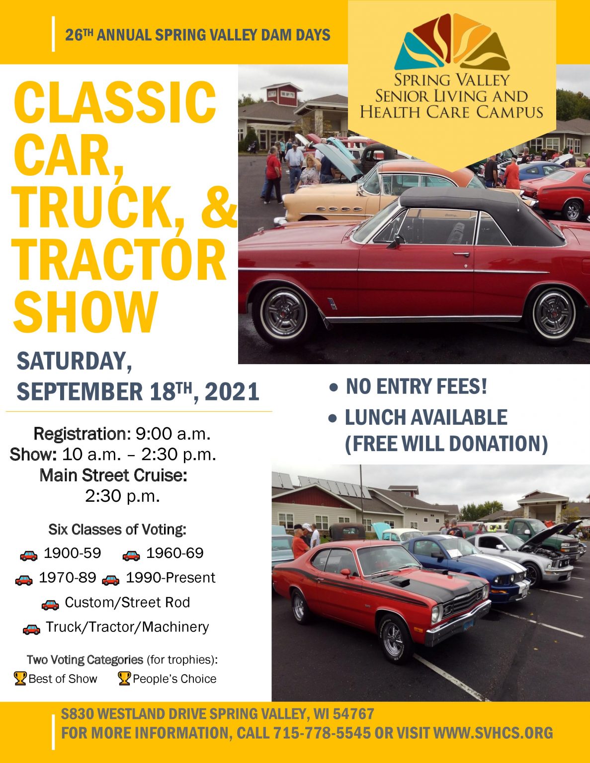 Classic Car, Truck & Tractor Show Spring Valley Senior Living and