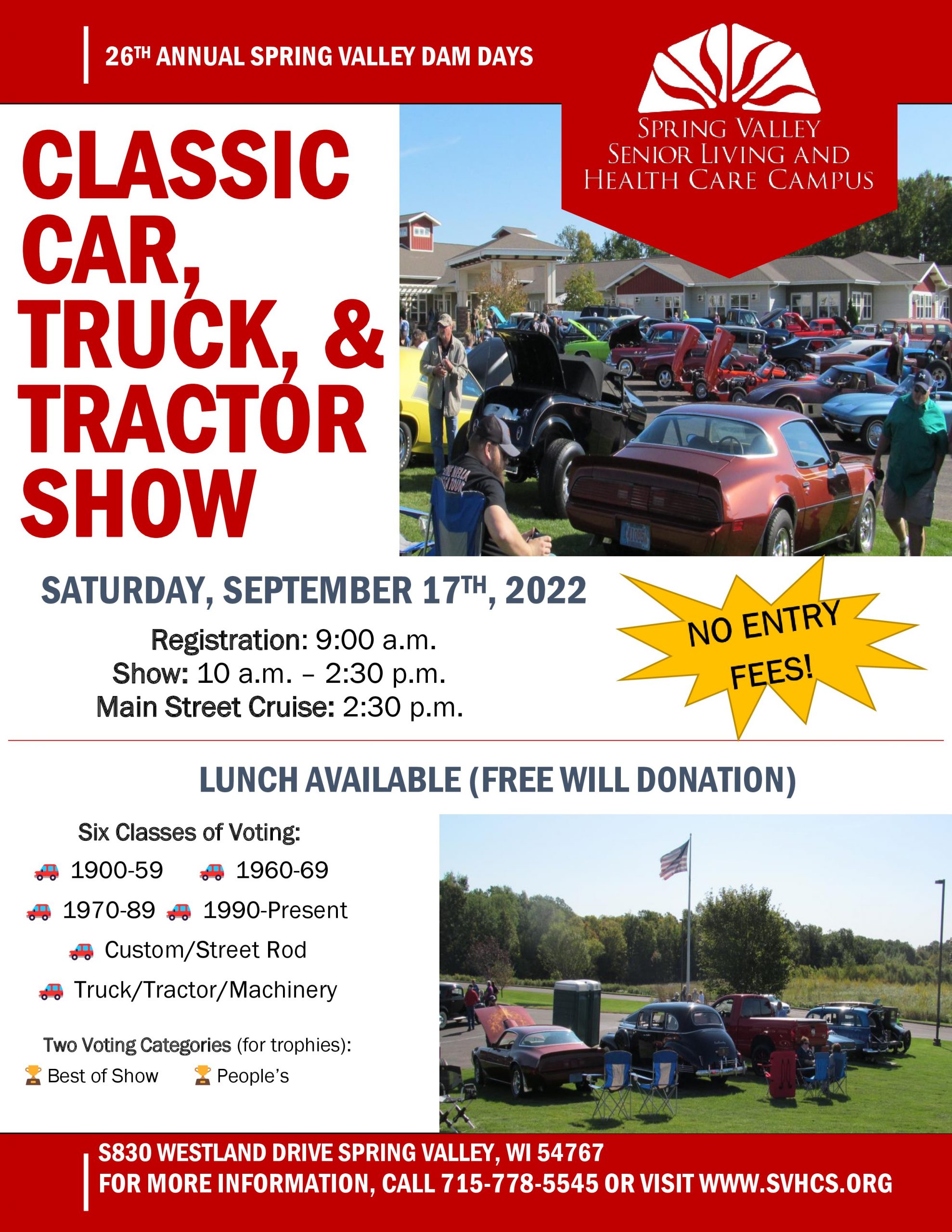 Classic Car, Truck, and Tractor Show 2022 Spring Valley Senior Living